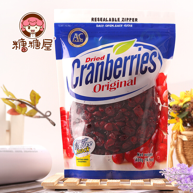 美國進(jìn)口 Acfarm美加農(nóng)場蔓越梅蜜餞小紅梅蔓越莓干400g烘焙原料T